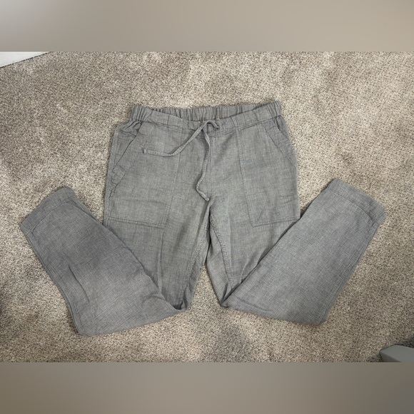 Prana Soledad Striped Pebble Grey Lightweight Pull On Drawstring Pants Large - Picture 11 of 11